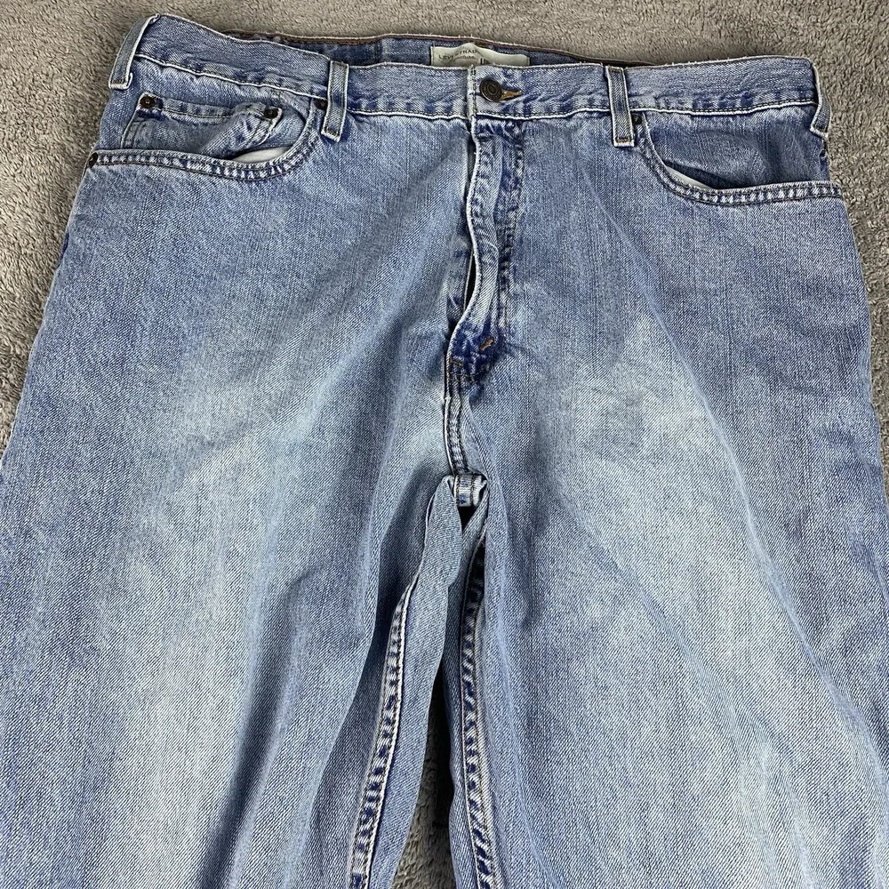 Signature by Levi Strauss‎ Loose Straight Mens 38x32 Blue Light Wash Mid Rise